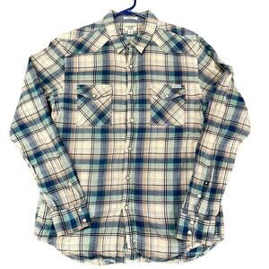 Lucky Brand Men's Pearl Snap Long Sleeve Western Shirt.  Size medium